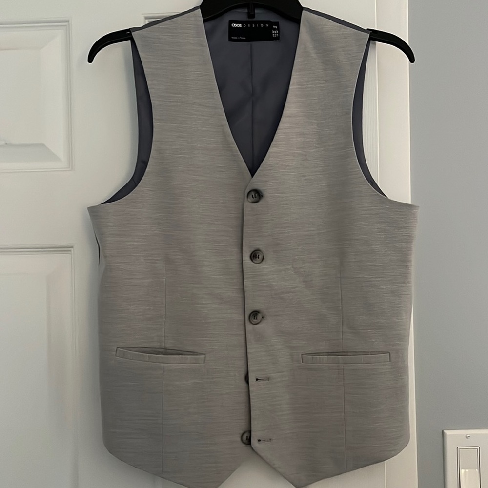 Men’s ASOS grey suit vest